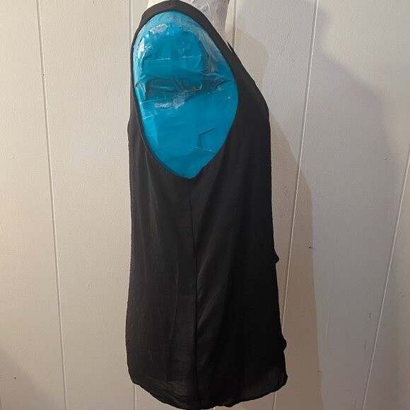 ANA Sleeveless Scoop Neck Layered Sheer Womens Top Size L - Picture 4 of 10